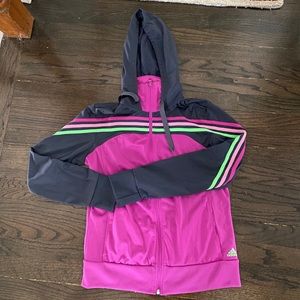 Adidas purple hooded zip up